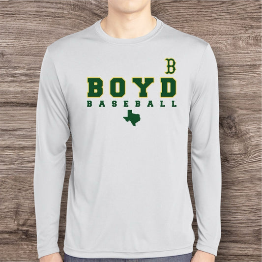 CLEARANCE - Boyd Baseball Practice Long Sleeve Tshirt - Silver