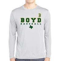 CLEARANCE - Boyd Baseball Practice Long Sleeve Tshirt - Silver